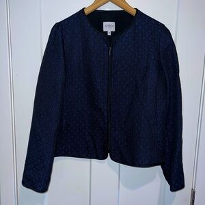 Armani Collezioni blue and black zip evening jacket